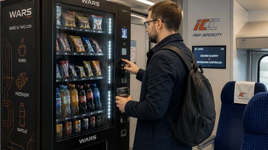 Kawa i przekąski bez kolejki w pociągu. WARS podwaja liczbę automatów w składach Intercity