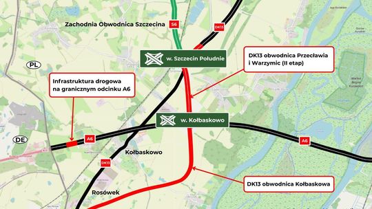 Przebudowa dróg pod Szczecinem. Ruszyły kluczowe prace na A6 i nowej obwodnicy Kołbaskowa