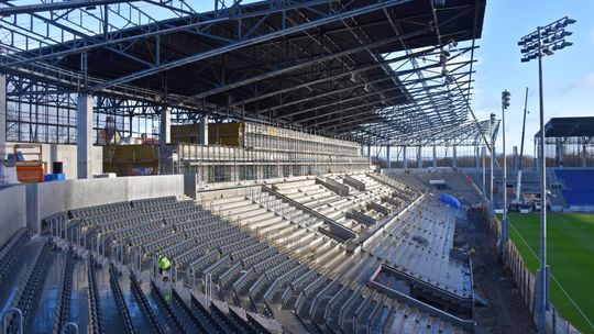 Stadion Pogoni w Szczecinie nabiera kształtów. Coraz bliżej końca budowy