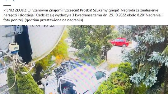 Złodzieja nagrali i szybko policji przekazali