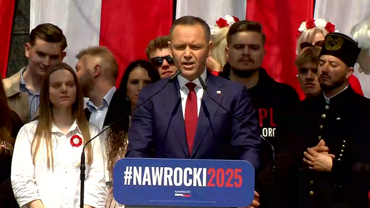 Zwolennicy Nawrockiego wzięli udział w Wielkim Marszu za Polską