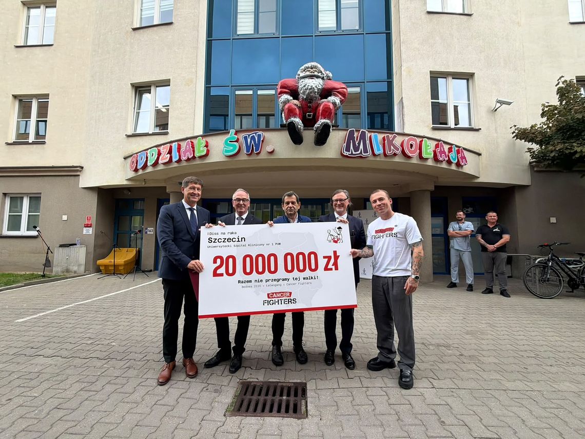 20 mln zł na onkologię dziecięcą w Szczecinie: Rekordowe wsparcie od Cancer Fighters dla USK-1 PUM 20 mln zł na onkologię dziecięcą w Szczecinie: Rekordowe wsparcie od Cancer Fighters dla USK-1 PUM
