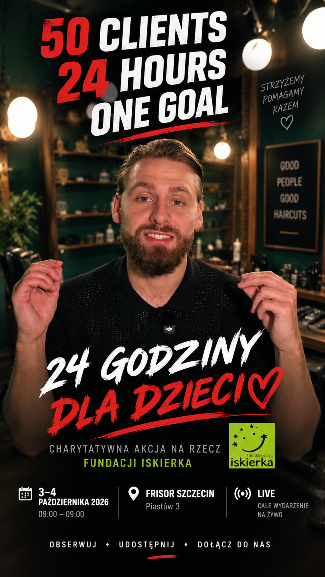 24-godzinny stream charytatywny z salonu fryzjerskiego