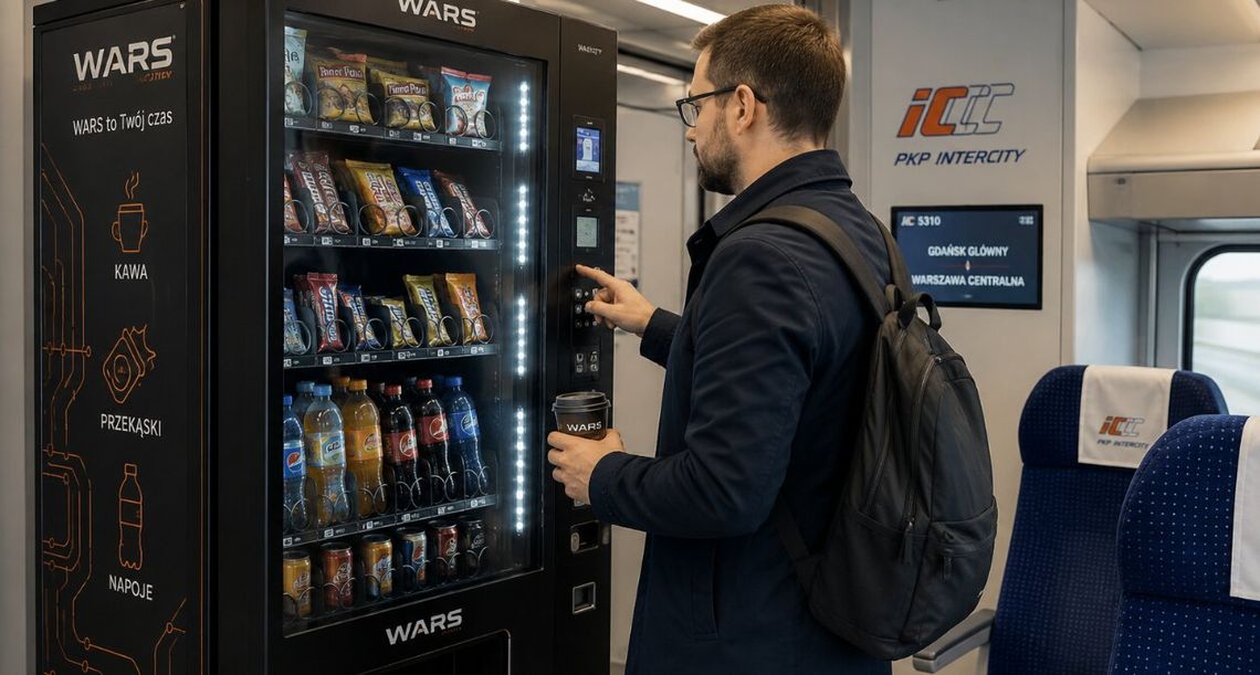 Kawa i przekąski bez kolejki w pociągu. WARS podwaja liczbę automatów w składach Intercity Kawa i przekąski bez kolejki w pociągu. WARS podwaja liczbę automatów w składach Intercity