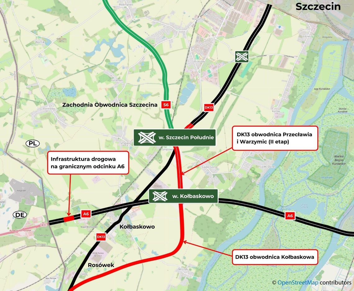 Przebudowa dróg pod Szczecinem. Ruszyły kluczowe prace na A6 i nowej obwodnicy Kołbaskowa Przebudowa dróg pod Szczecinem. Ruszyły kluczowe prace na A6 i nowej obwodnicy Kołbaskowa