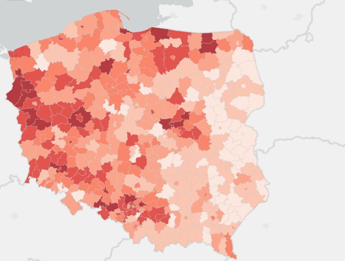 Szczecin najciemniejszy na polskiej mapie zakażeń. Są też zgony