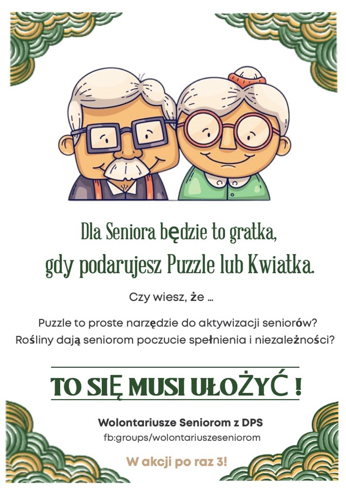 To się musi ułożyć - zbierają puzzle dla seniorów