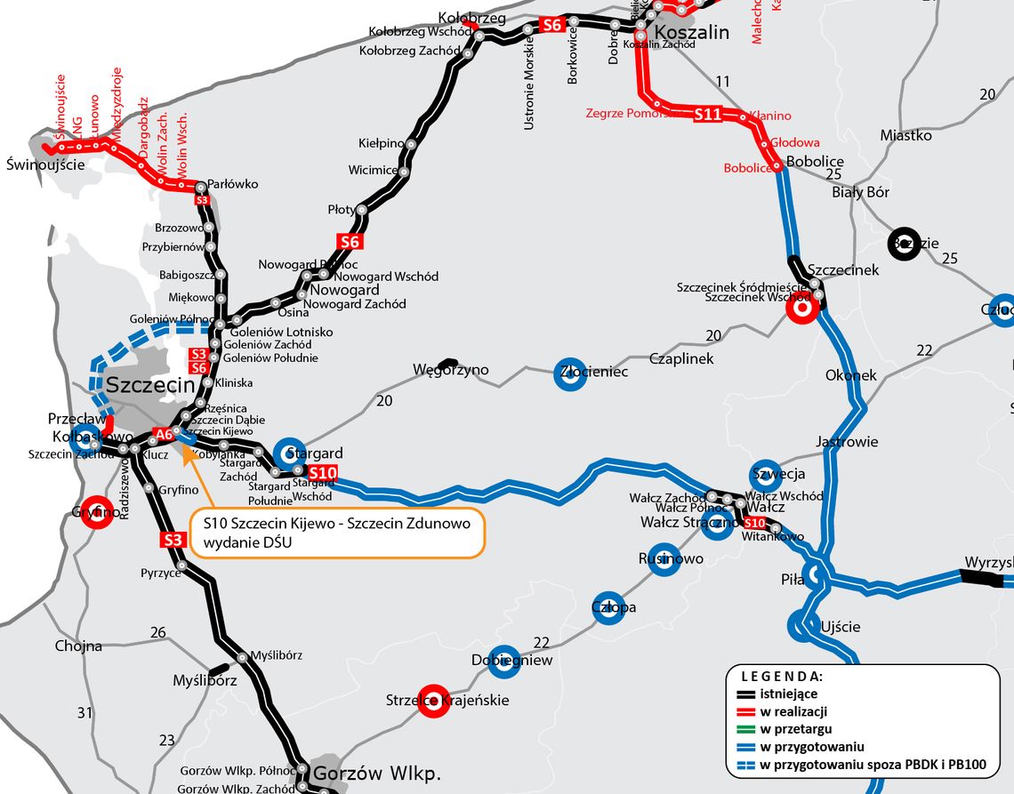 To ważne dla S10 Szczecin Kijewo - Szczecin Zdunowo