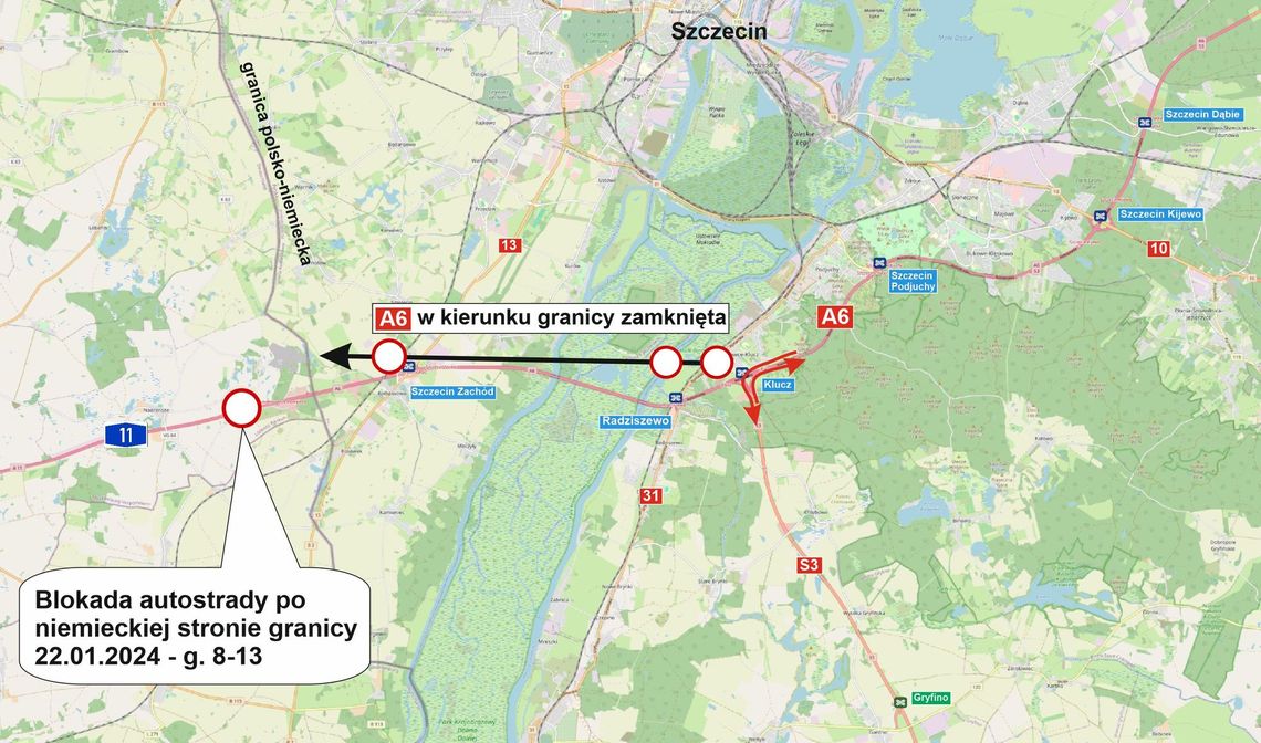 Utrudnienia na drogach w rejonie Szczecina. Zamkną niektóre trasy