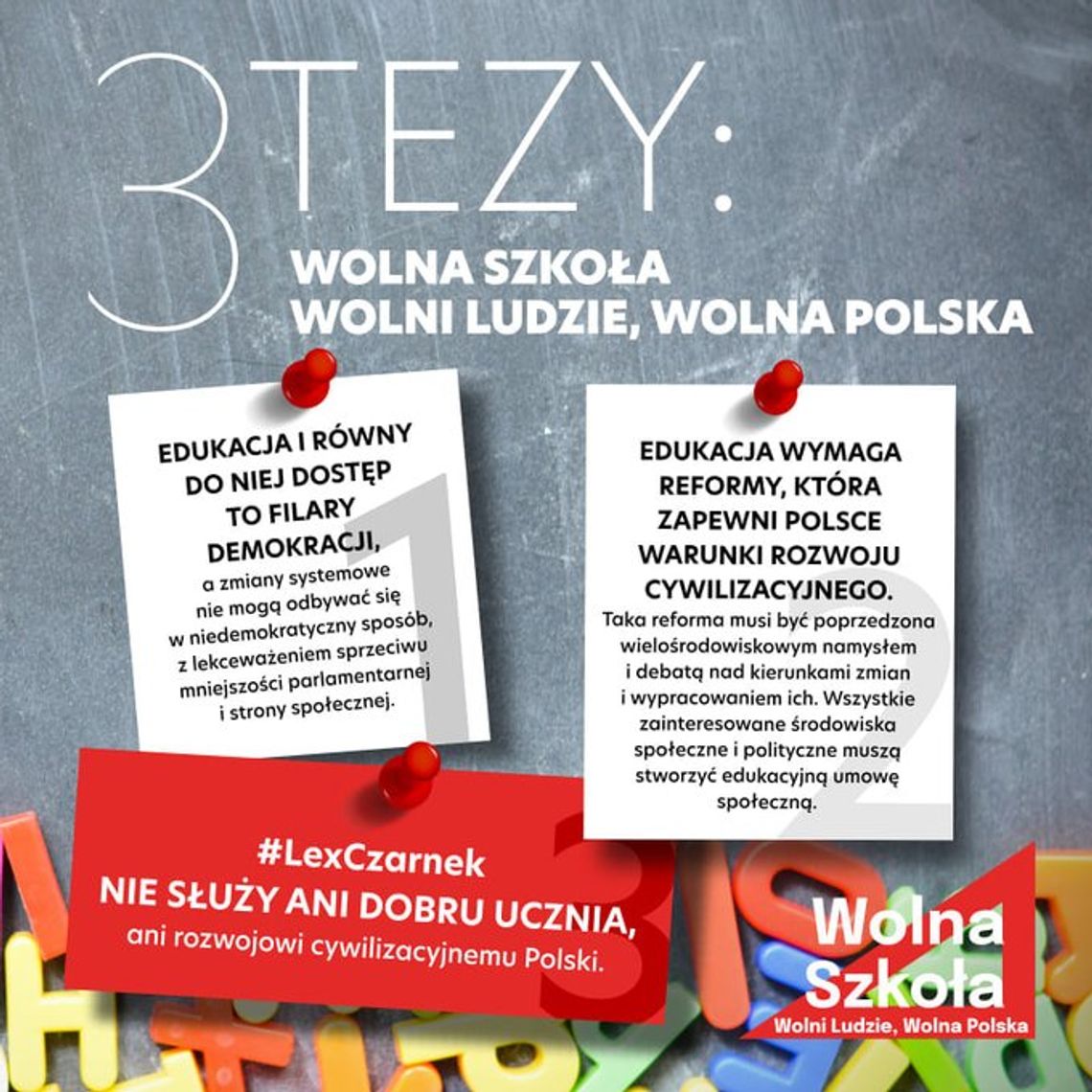 TRZY TEZY – WOLNA SZKOŁA, WOLNI LUDZIE, WOLNA POLSKA