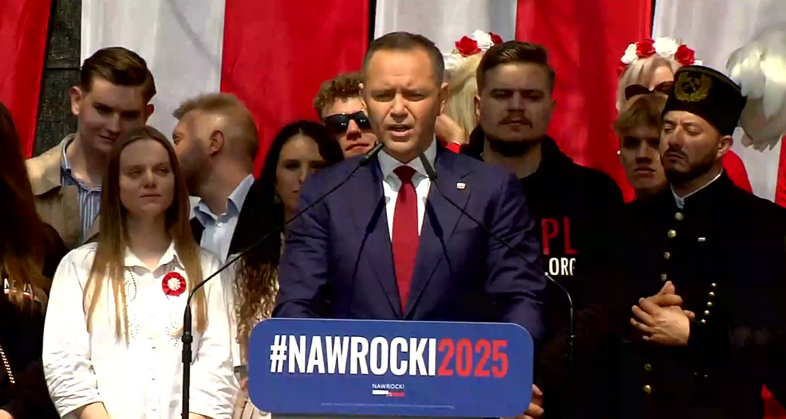 Zwolennicy Nawrockiego wzięli udział w Wielkim Marszu za Polską